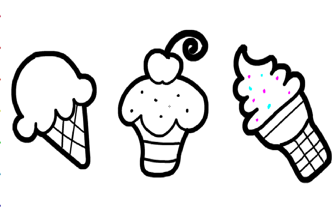 画冰淇淋涂上喜欢的颜色吧学画画