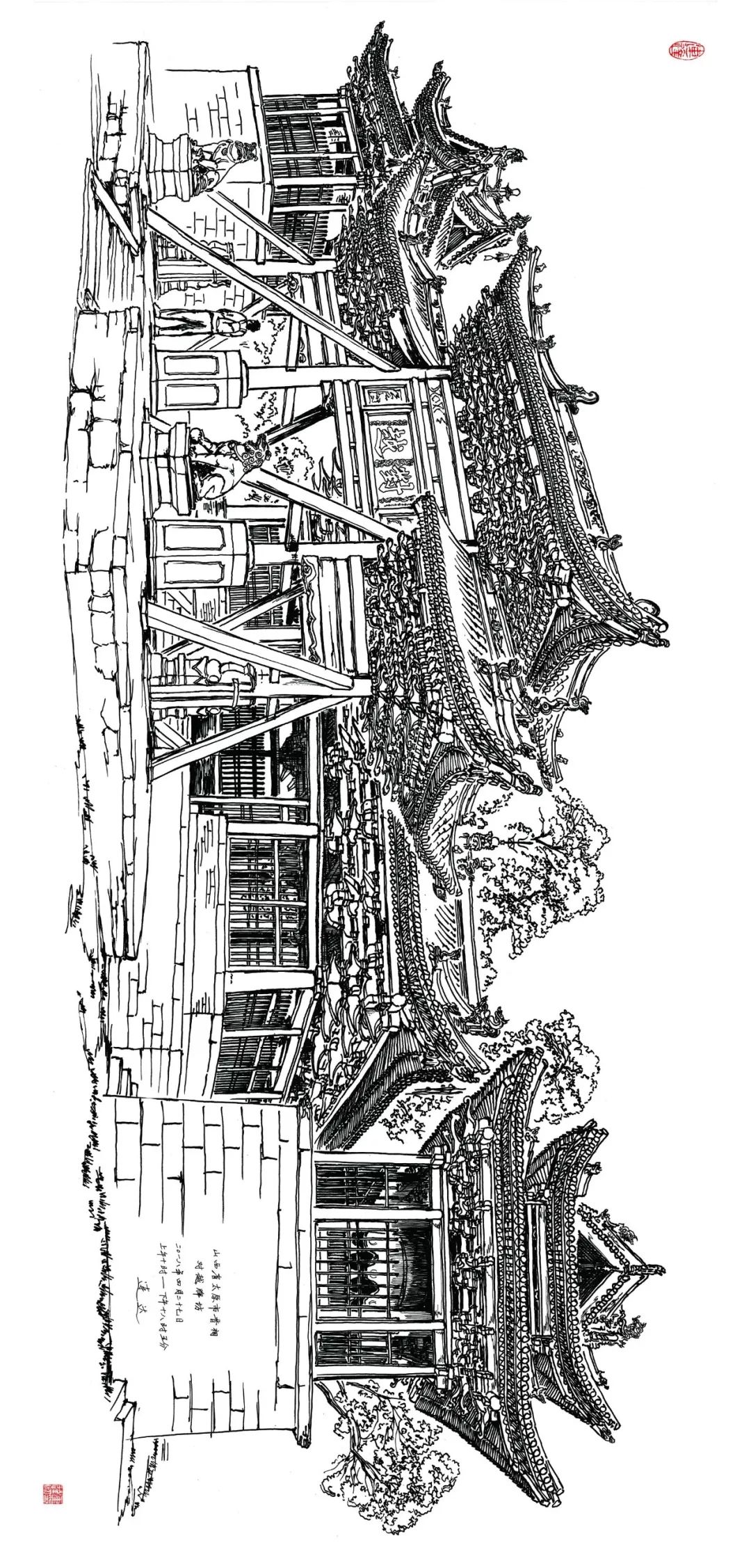 最爱山西的古建画家,21年手绘几千幅山西古建筑