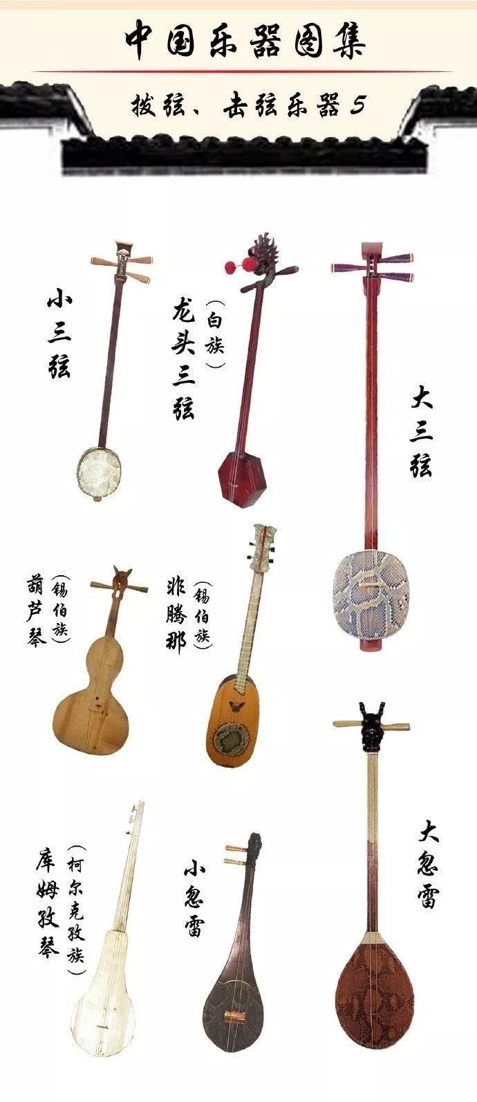 中国拨弦,击弦乐器图集,你认识多少?