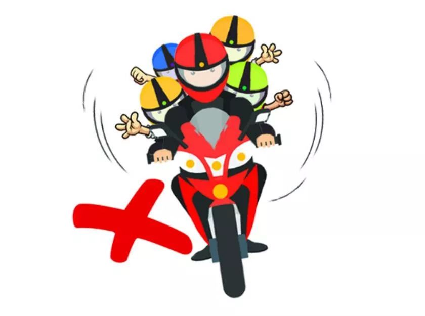 14.摩托车十八字经:有牌证,限二人,投保险,靠右行,带头盔,遵交规