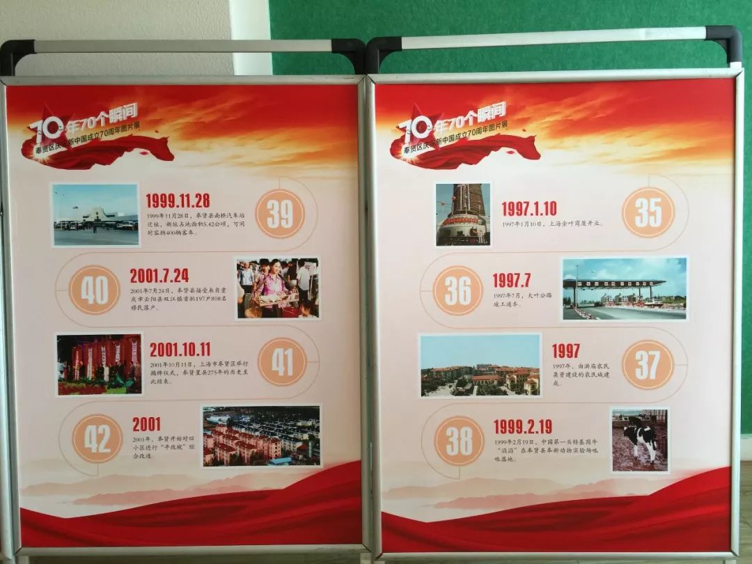 党员参观奉贤区庆祝新中国成立70周年图片展