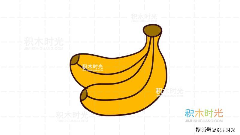 香蕉简笔画教程画香蕉简笔画积木时光简笔画