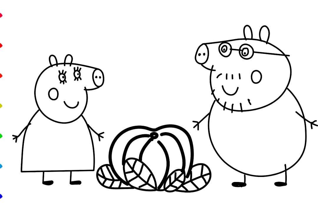 学画画:猪爸爸和猪妈妈发现了大南 