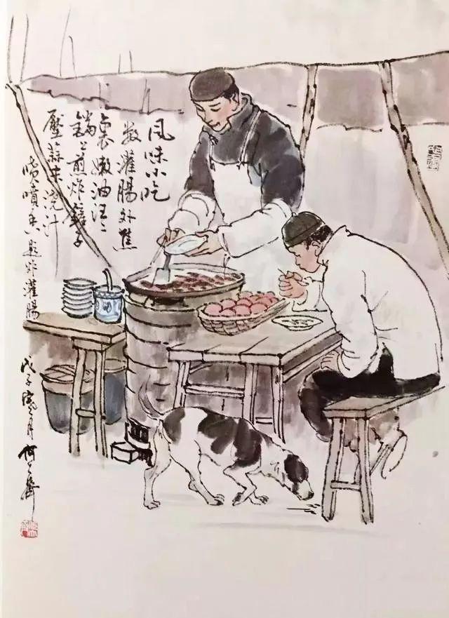 何大齐老北京风俗年画,能听到街上的叫卖声