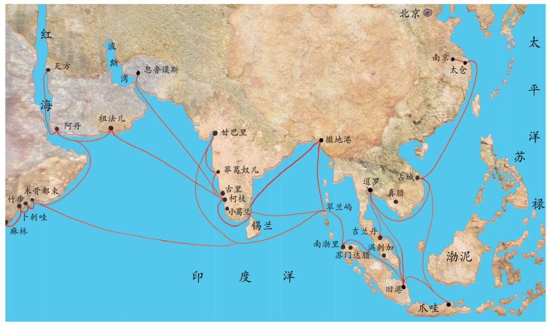 南海航线即南海丝绸之路,起点主要是广州和泉州,也是古代丝绸之路的