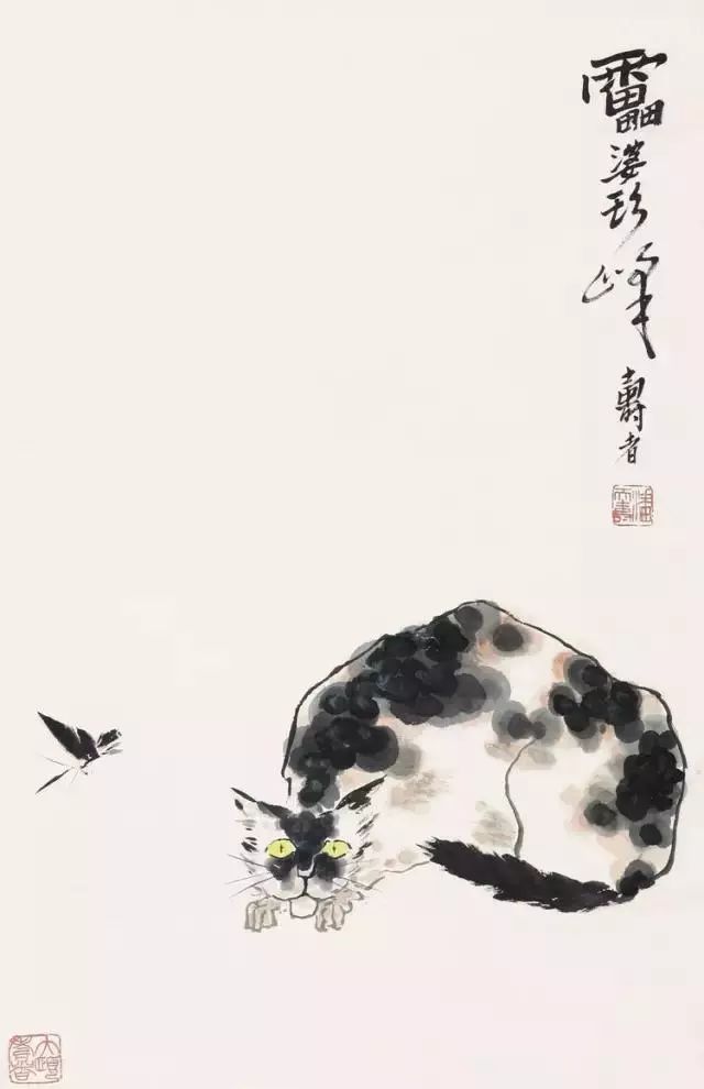 潘天寿 猫蝶图从潘天寿先生的身上我们看到除了智慧以外,那种超常的