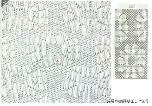 「针织图解」28个打孔或假镂空图案,巧妙地编织粗细线