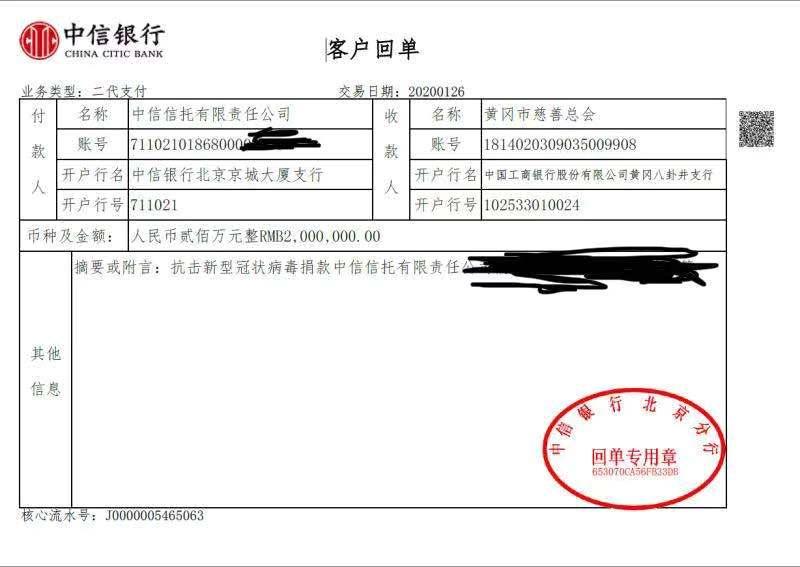 守望相助 共度时艰—中信信托携中信保诚基金捐赠1200万元