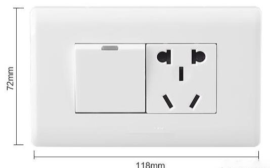 所谓118型开关插座是指面板尺寸为118mm 75mm,延伸产品为154mm*