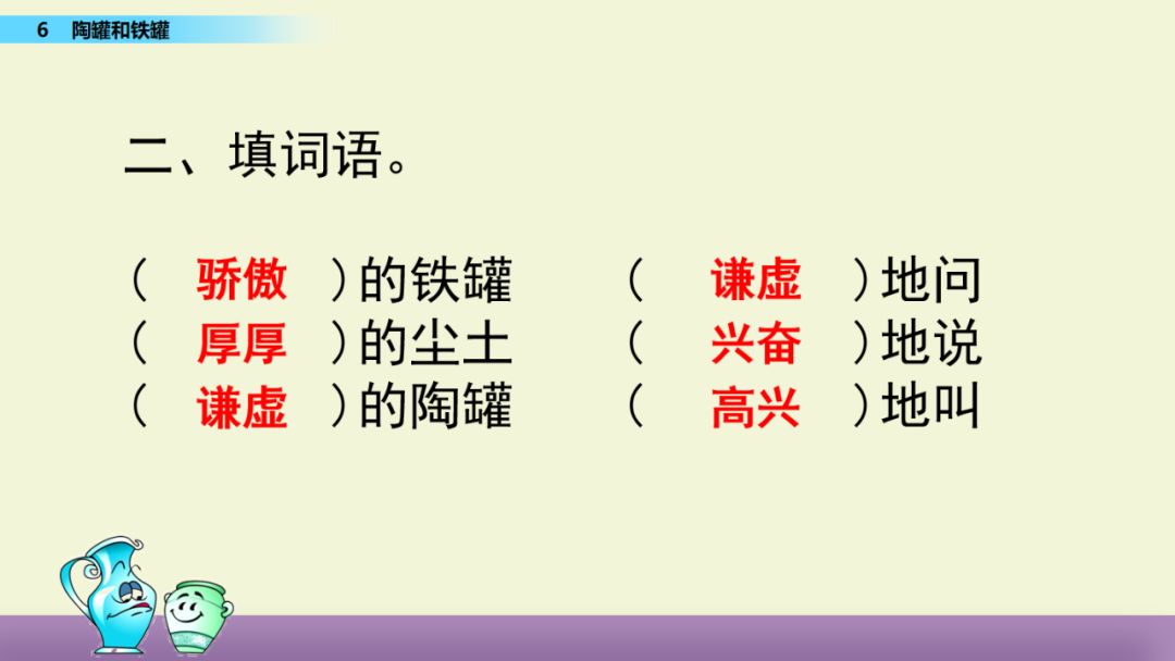 寒假预习部编版三年级下册语文第6课陶罐和铁罐知识点图文讲解
