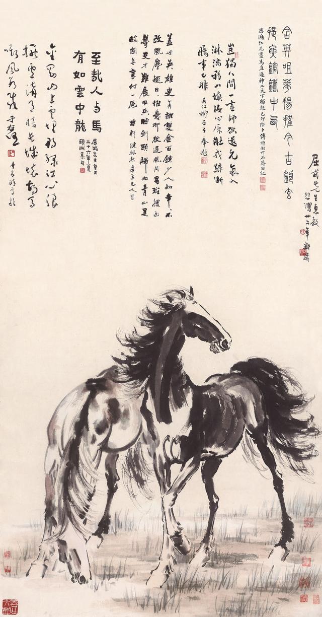 中国现代画家徐悲鸿的马画作品欣赏