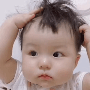 超可爱的丸子妹抓头发表情包