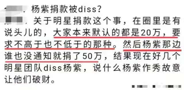 楊紫破壞規則被罵？知情人：其他藝人商量好捐20萬，她捐了50萬 娛樂 第8張