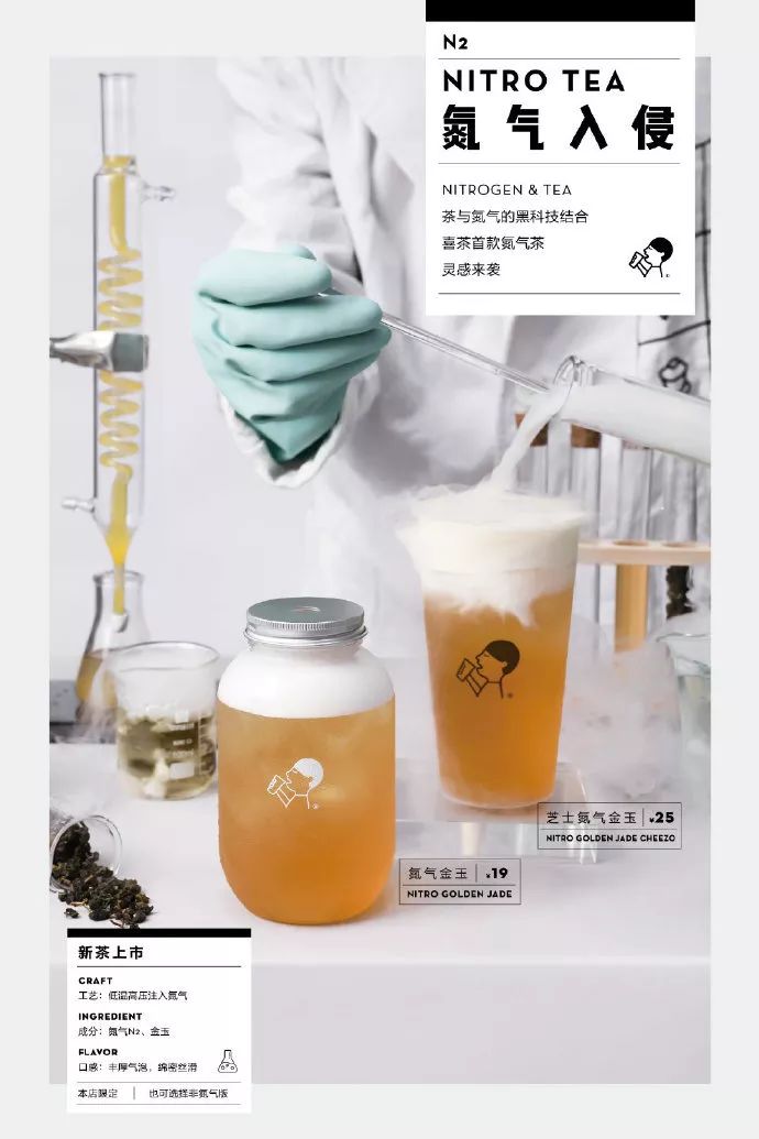 新星喜茶vs元老大口九,茶饮海报还可以这么设计?