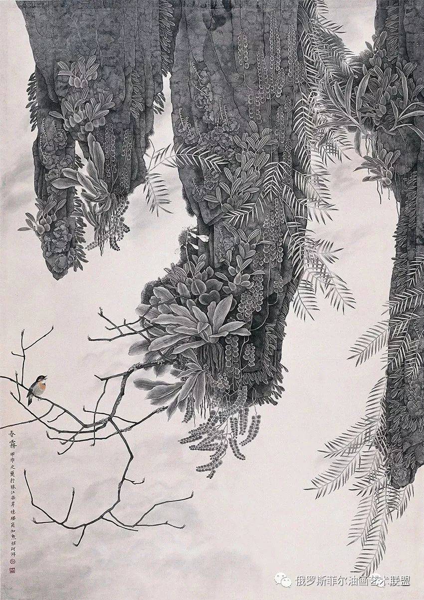 充满自然气息的画作~中国画家郑阿湃工笔花鸟画作欣赏