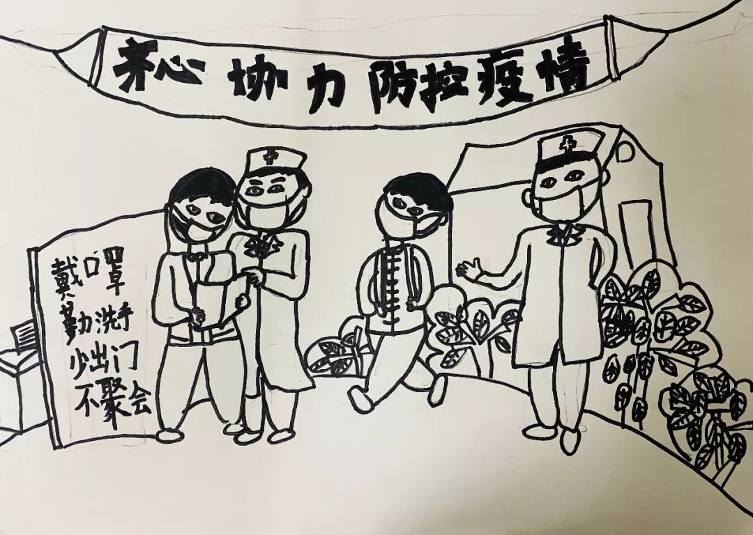 品牌"睢宁儿童画"的小作者们,除了在家长的引导下,实时关注疫情新闻