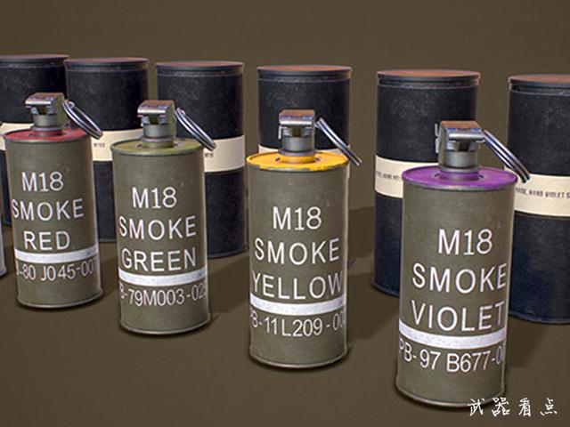 1/ 12 美军m18式彩色发烟手榴弹:m18式彩色发烟手榴弹是一种信号