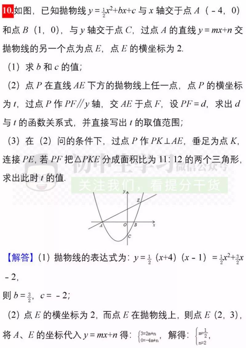 20道中考数学压轴题,打印出来做一遍,成绩不下115！