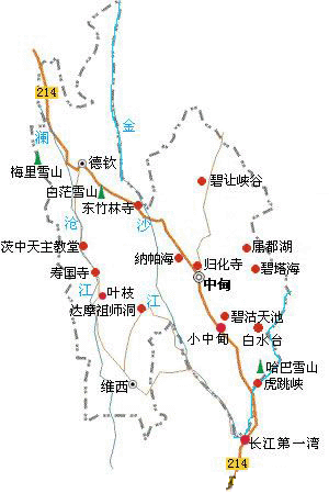 下面是香格里拉景点地图(这样看就比较清楚了)  必去景点攻略里就