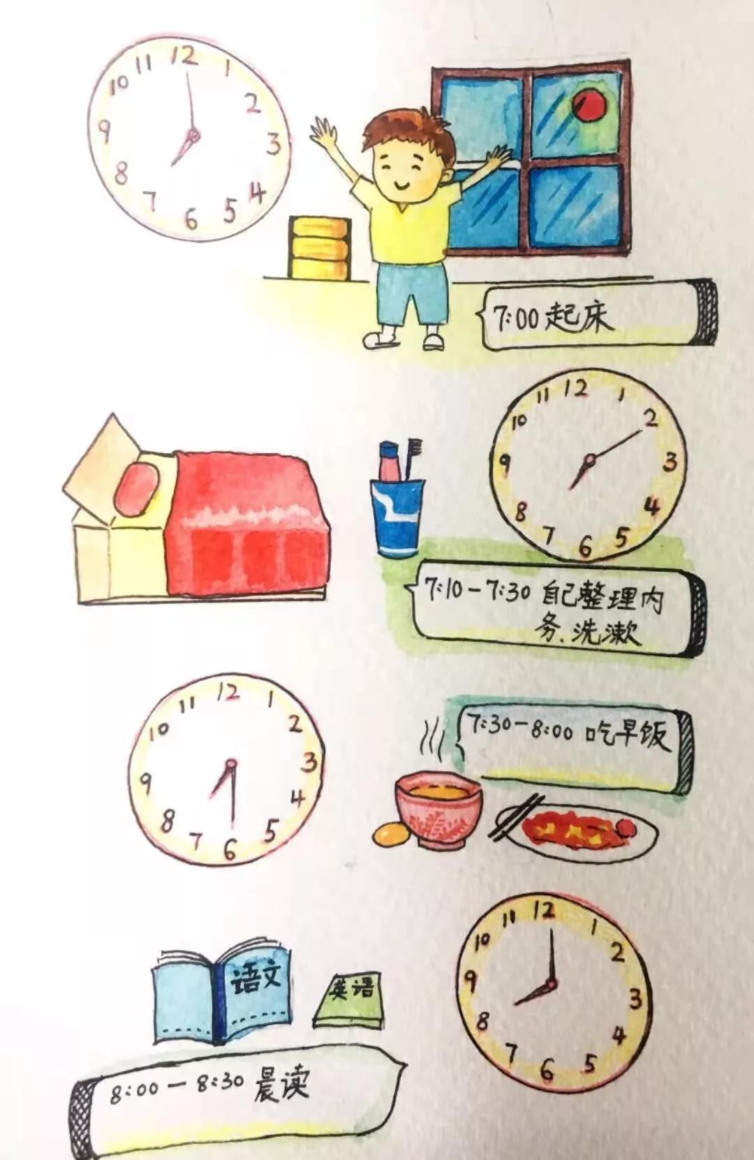 手绘作息时间表,看过来.惠济区实验小学教师教你如何合理规划时间