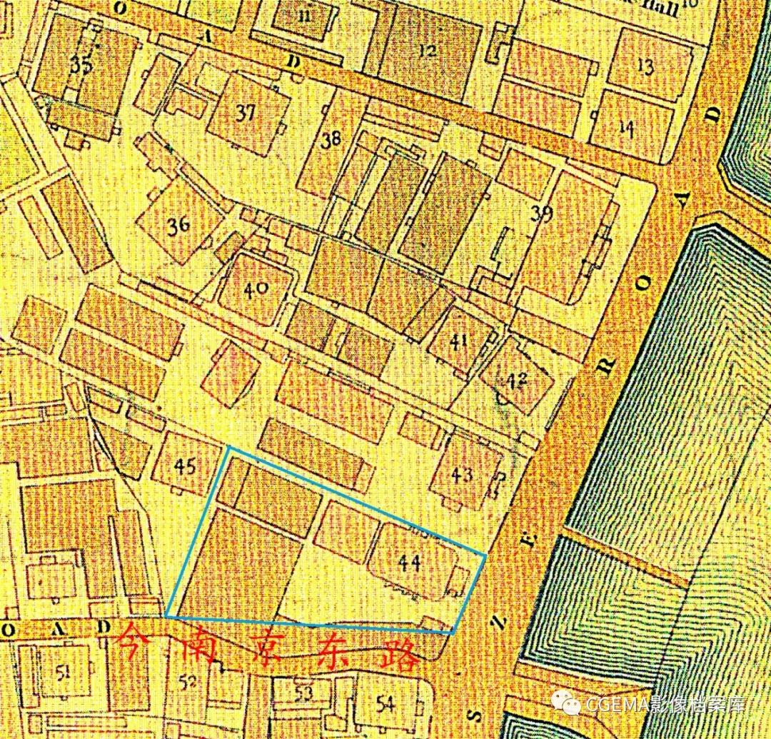 图为1850年代琼记洋行图为1855年上海洋泾浜北首外国租界土地策划图