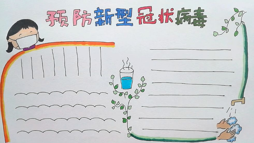 学画画 l 手抄报 - 预防新型冠状病毒