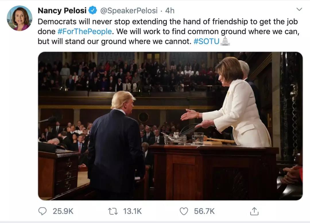 美国大型党争现场 ：佩洛西手撕特朗普国情咨文