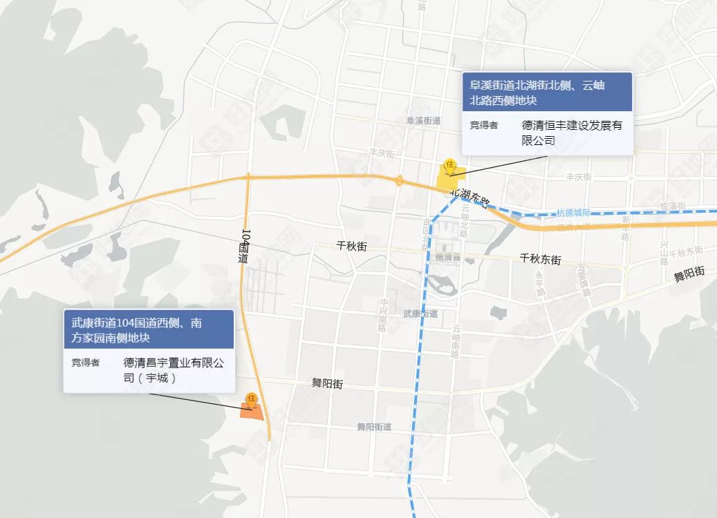 (最新成交)零溢价,昌宇置业,恒丰建设分别竞得湖州德清县武康,阜溪