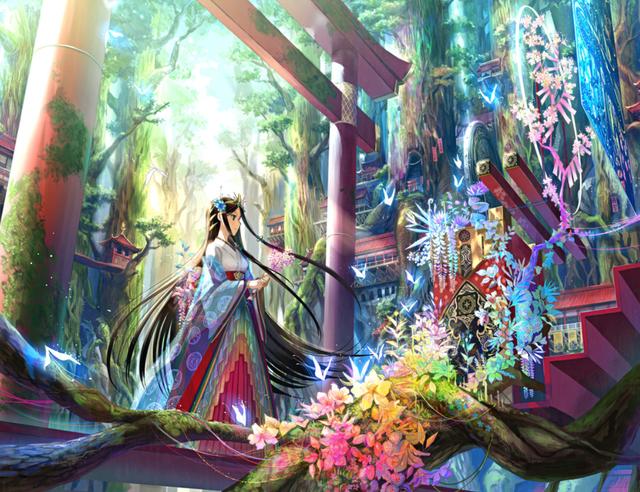 原创精美和风壁纸:灵动可爱,气质极佳的二次元小姐姐