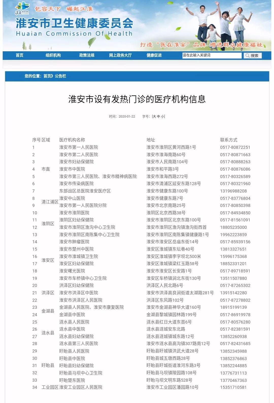 【官方通报】通报十六:淮安市新型冠状病毒感染的肺炎图片