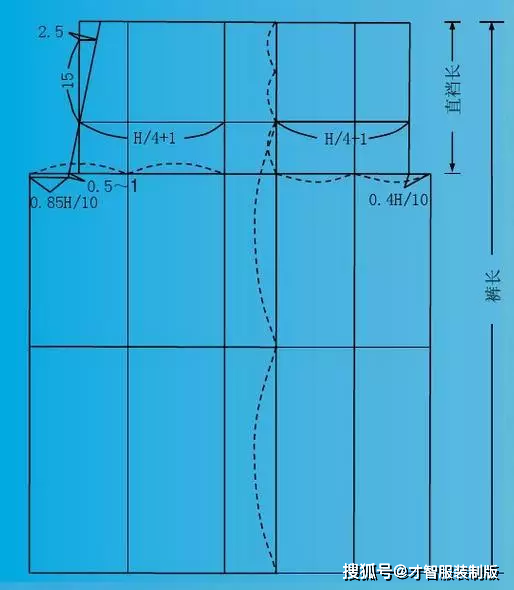 休闲长裤的裁剪教程 才智服装制版技术