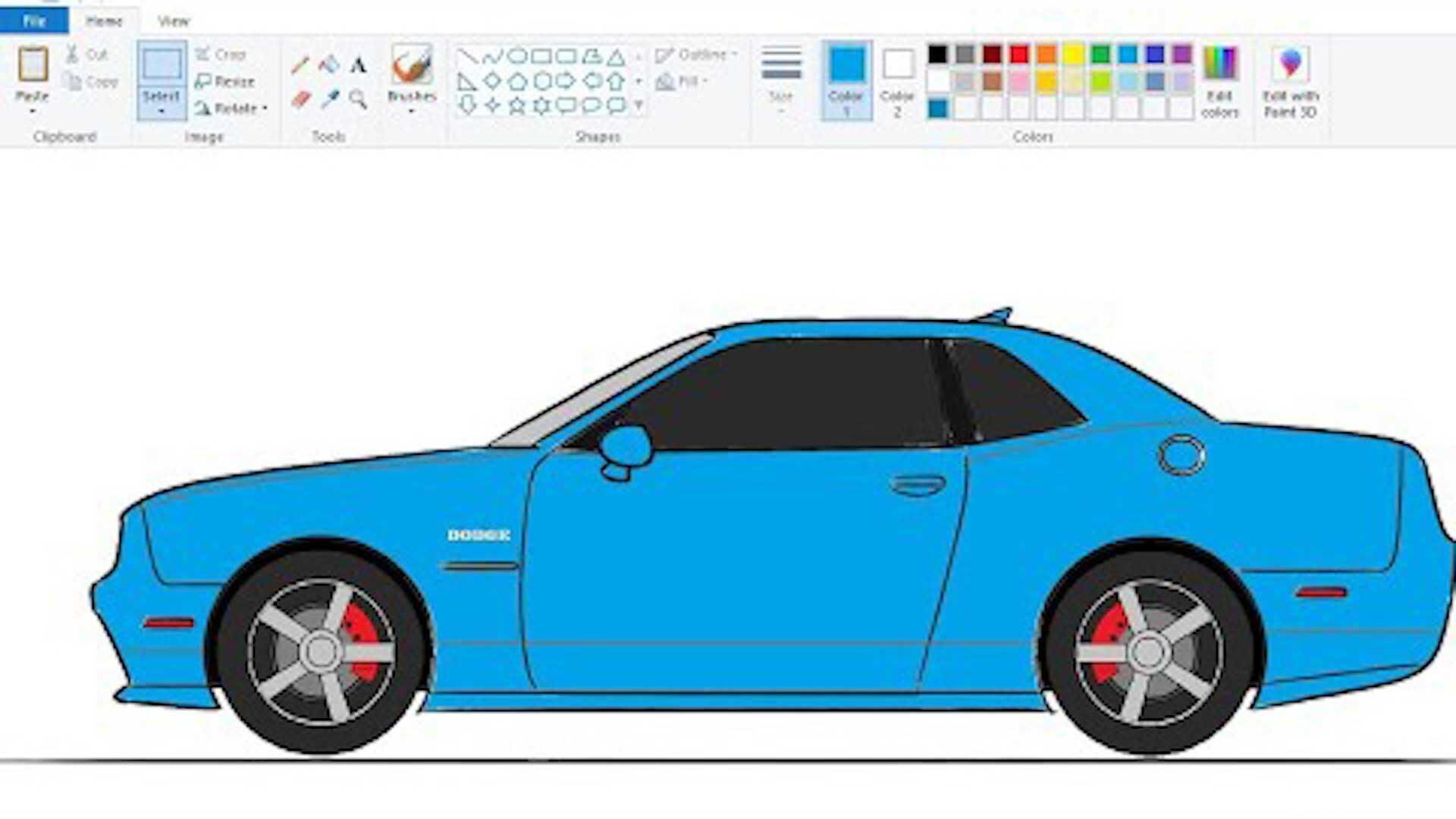 不用photoshop汽车爱好者用微软画图工具绘制汽车