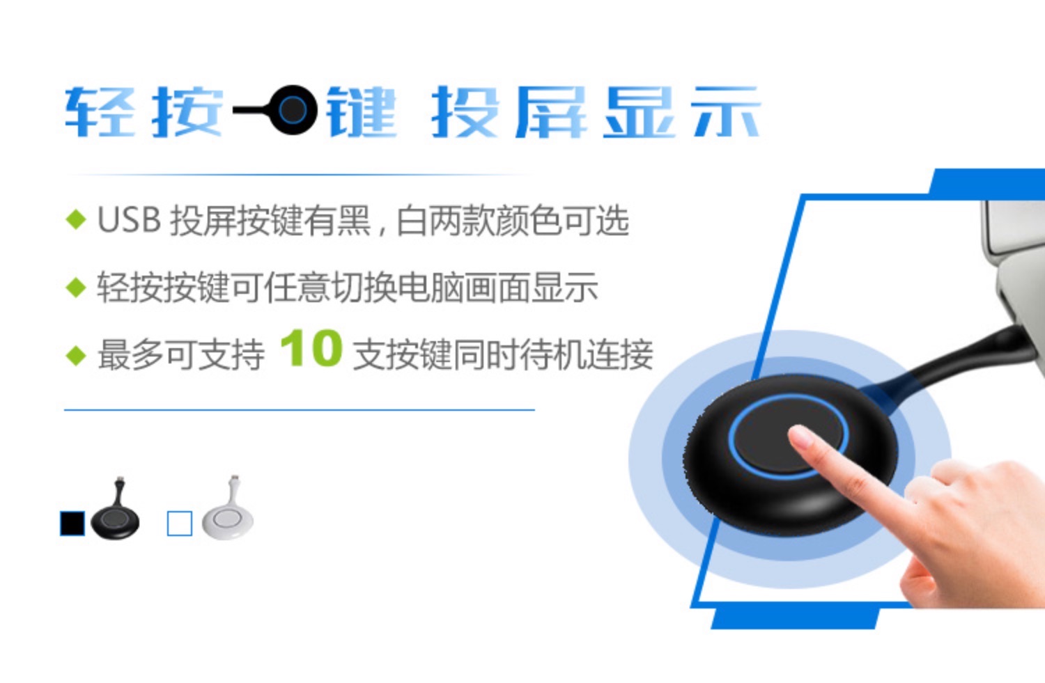 发射器|笔记本“投屏神器”（只需轻按一键,即可无线投屏显示,还可一键切换信号显示）