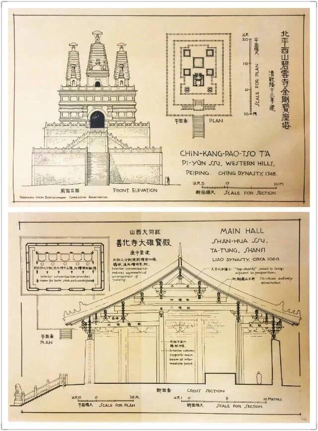 梁思成建筑手稿