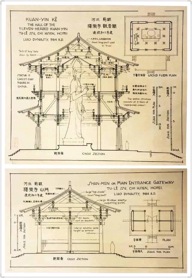 梁思成建筑手稿