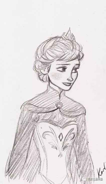 【东方之星绘画】艾莎公主的铅笔画