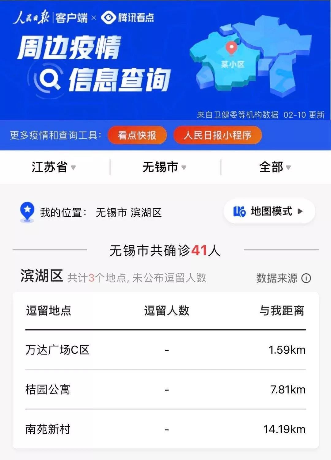《周边疫情信息查询工具》小淘姐还发现了一个神器来源:无锡疾控病例