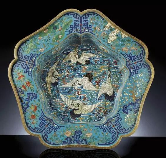 中国古美術・珍蔵・ 銅胎掐糸エナメル彩 景泰藍鎏金蓋罐・箱付き・文房具 Rare Ming gilt bronze cup and cloisonné enamel 15th Century
