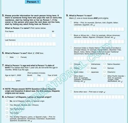 美国人口普查调查问卷,有哪些问题?