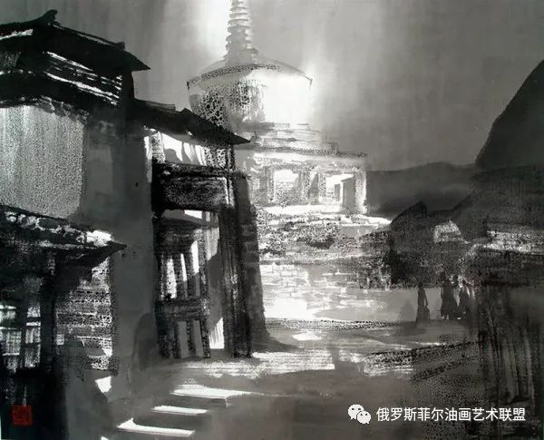 【国画欣赏】中国画家陈辉国画作品《水墨家园》赏析