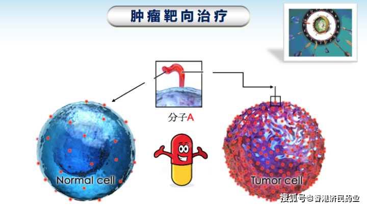 肿瘤分子靶向治疗是以肿瘤细胞中特定的分子为靶点,通过药物与之特异