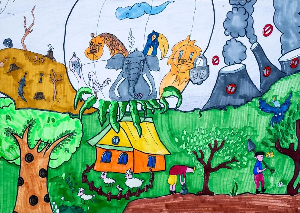 第21届西博会主题活动——"绿色家园 碧水蓝天"儿童环保画(一)