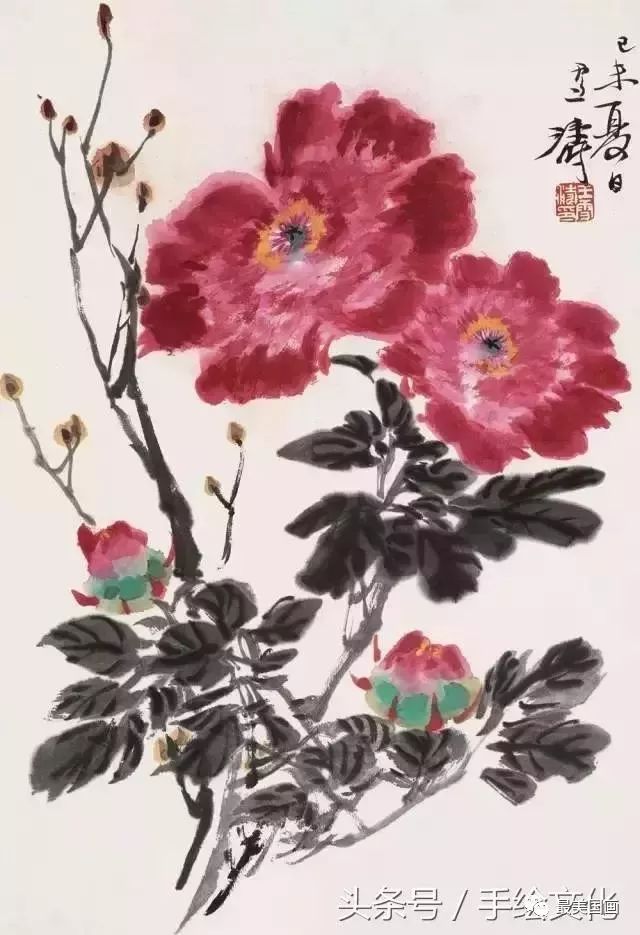 王雪涛 1979年作 牡丹王雪涛 1979年作 水塘双鸭王雪涛 1981年作 迎春