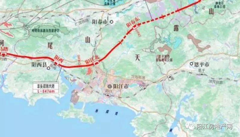 广湛高铁经过阳江的路线