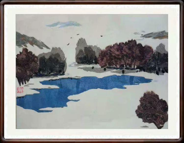 布贴画 周春《冰雪消融》