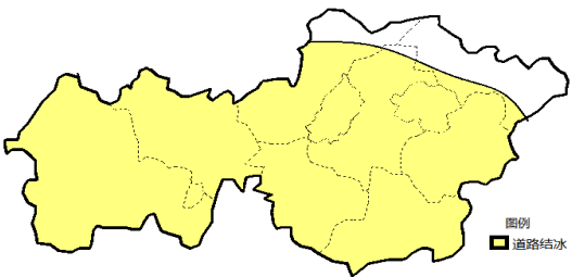 图4毕节市2月14日20时～16日08时道路结冰分布