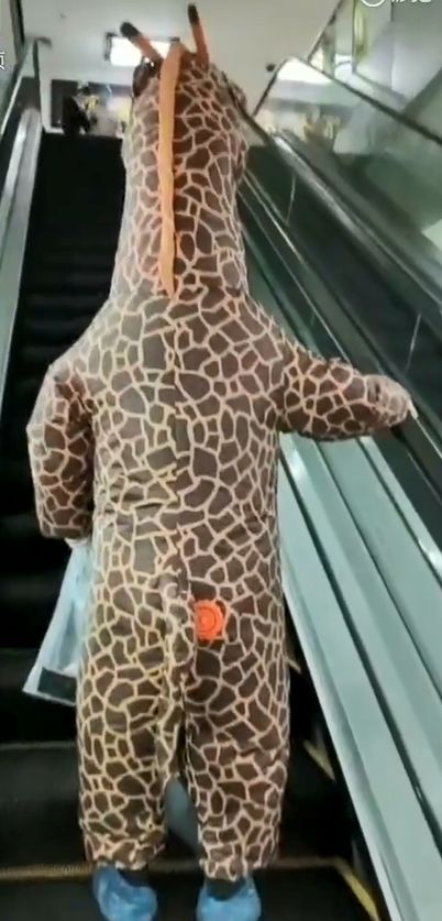 笑着哭了，一女子穿成长颈鹿去医院挂号，竟是