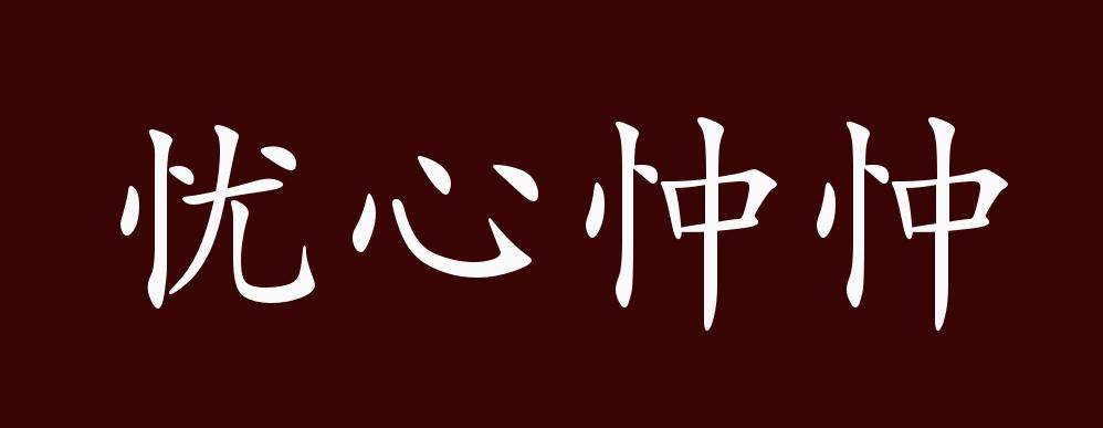 忧心忡忡,忡忡:忧愁不安的样子.心事重重;十分忧愁.