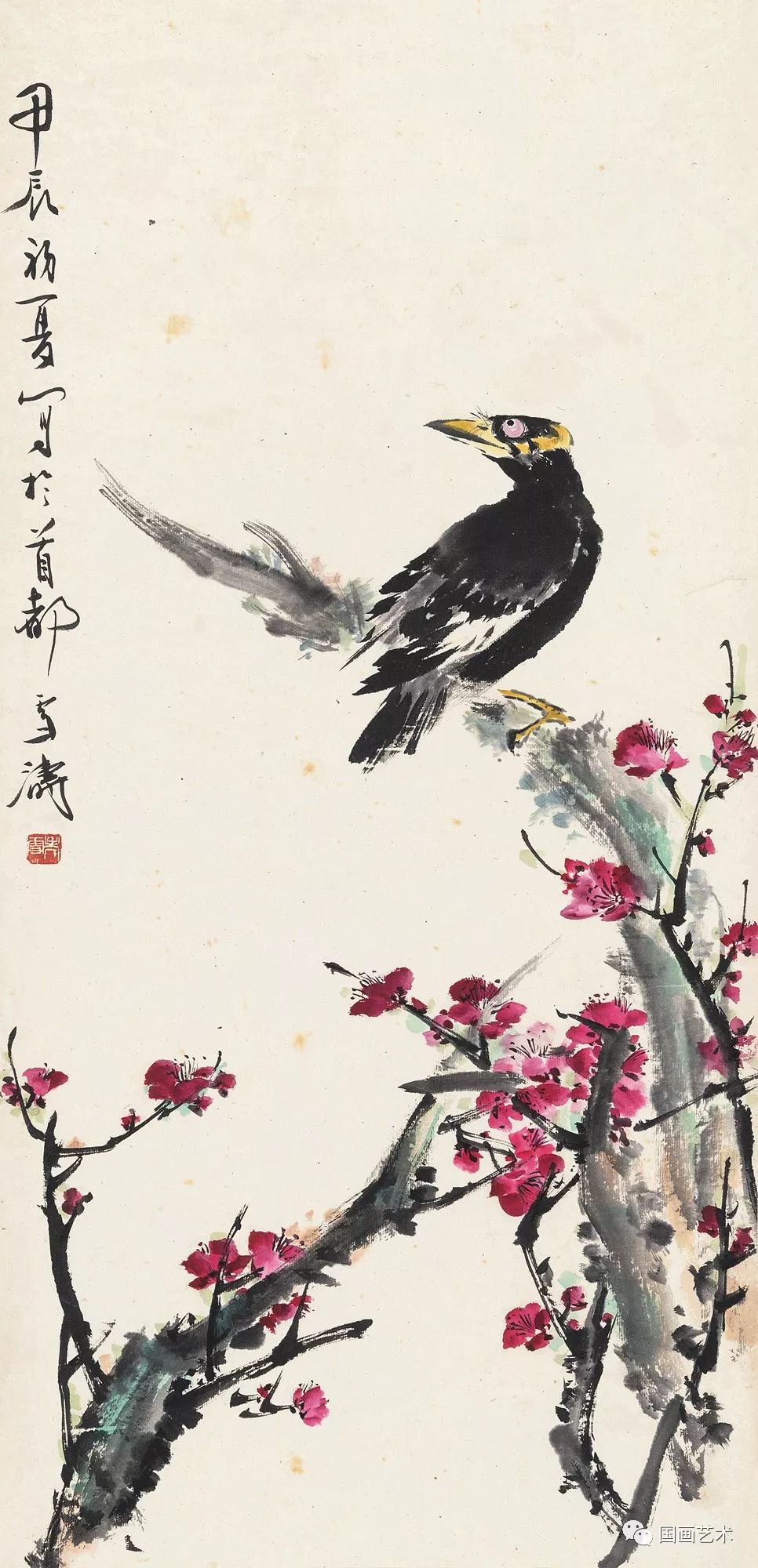 王雪涛笔下的梅花小鸟,漂亮