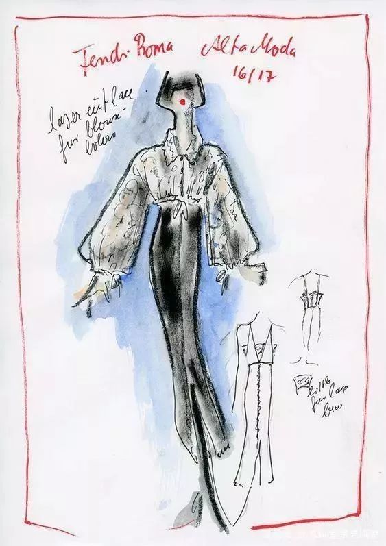 一代大师老佛爷karllagerfeldchanelfendi服装设计手稿公开
